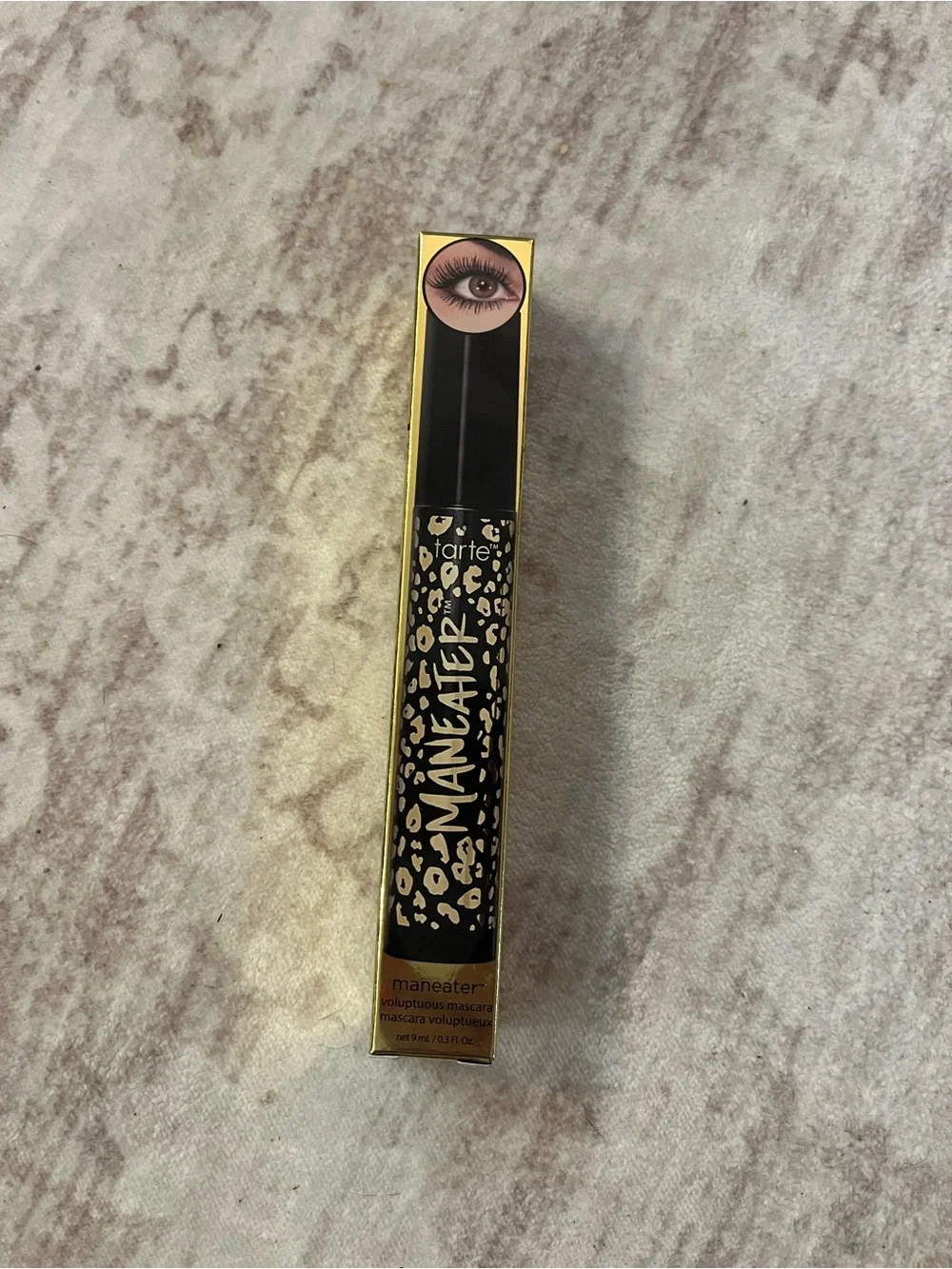 tarte Maneater Mascara in Black with Gold Leopard Design